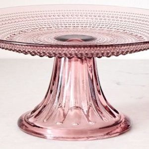 pink glass cake/ cupcake stand glass new